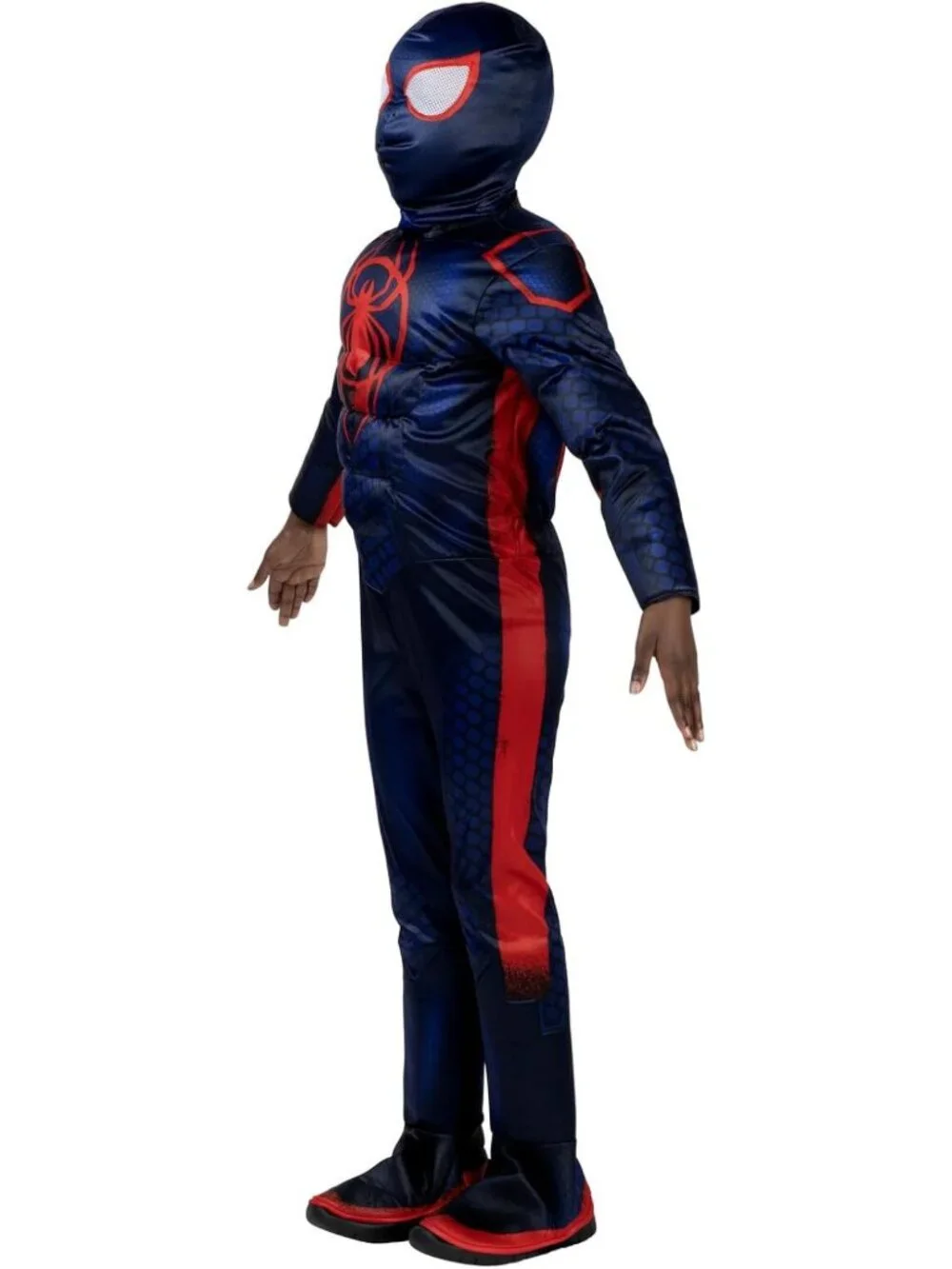 Youth Spider-Man Halloween Costume - Premium Padded Jumpsuit & Fabric Mask